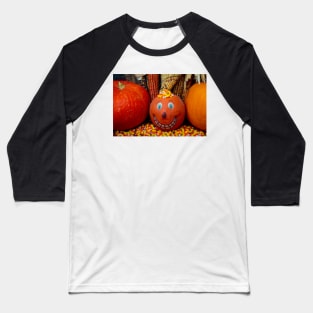 Halloween Smiling Pumpkin With Candy Baseball T-Shirt